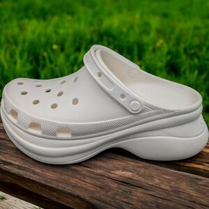 Crocs Classic Platform‎ Clogs Bae White Iconic Slip On Perforated Size 10